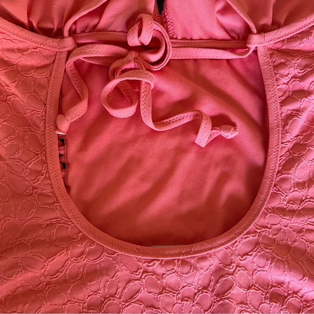 Jessica Simpson MELON Rose Bay 1 piece swimsuit adjustable straps removable pads